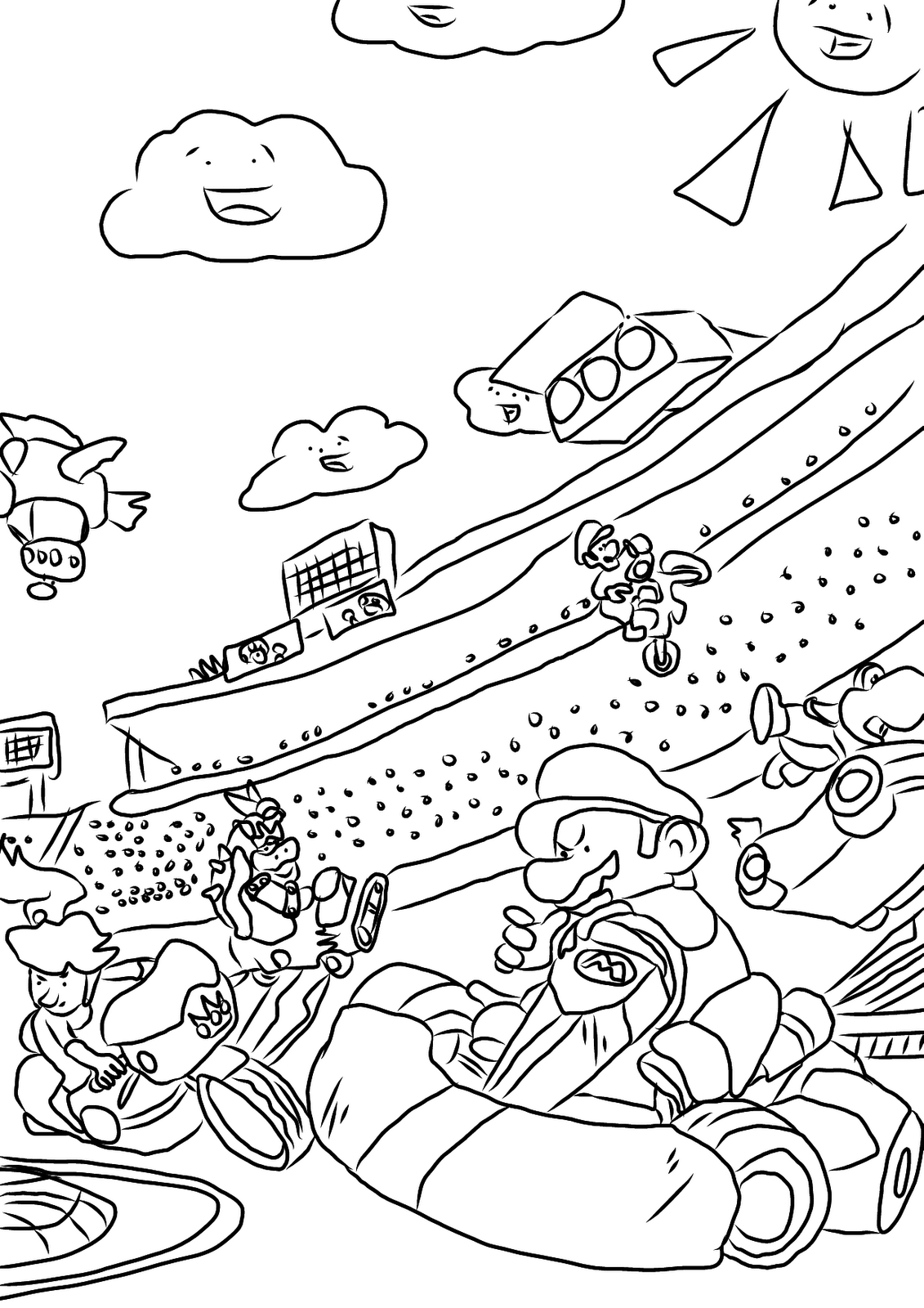 Go Kart Coloring Pages Free Coloring For Kids 2018 1131x1600 Go Kart Coloring Pages Free Coloring For Kids 2018