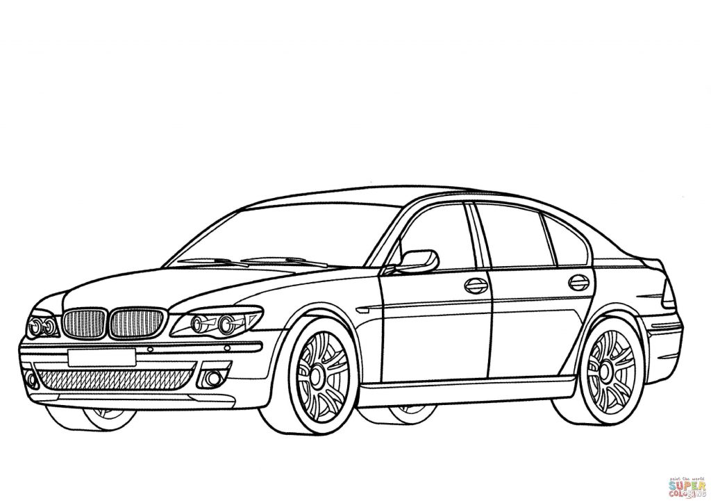 Bmw 7 Series Car Coloring Page 1024x724 Bmw 7 Series Car Coloring Page