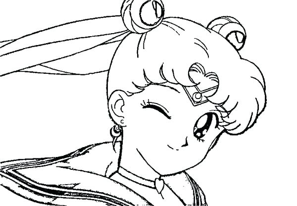 600x416 Sailor Mercury Colouring Pages Sailor Moon Usagi Tsukino Winking