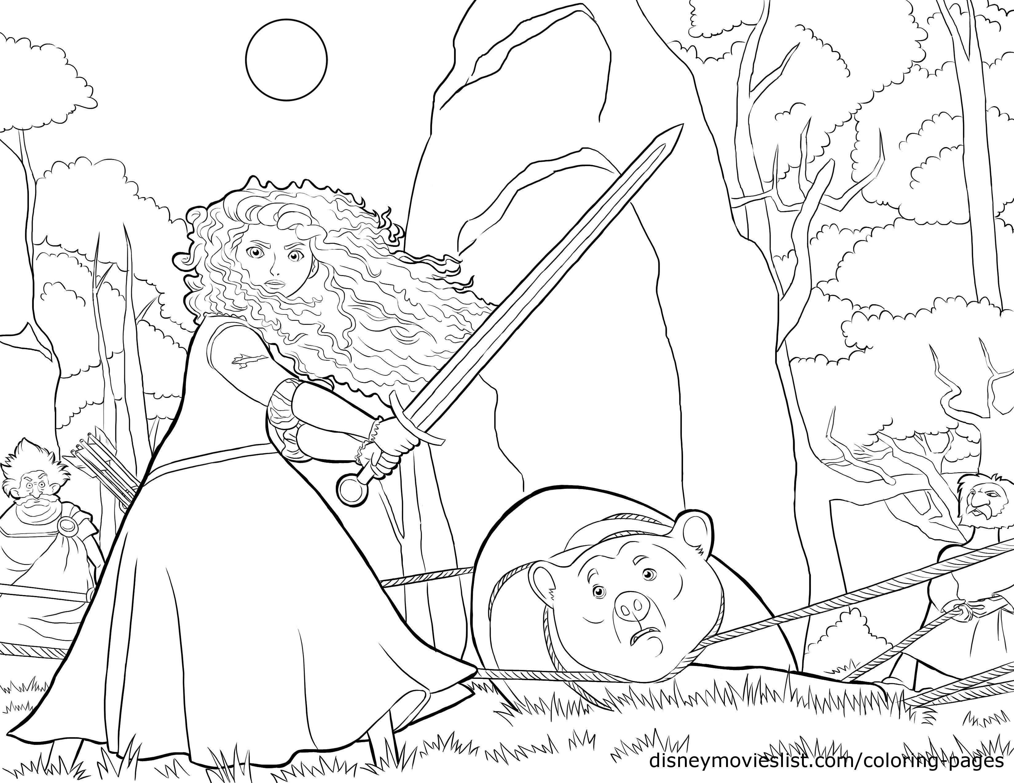 Brave Merida Coloring Pages 3300x2550 Brave Merida Coloring Pages