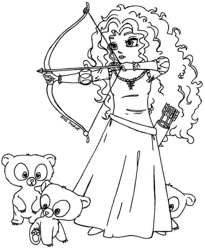 683x830 Printable Coloring Pages Disney Princess Merida Brave For Little