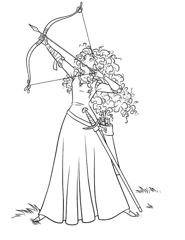 600x776 Brave Coloring Pages Brave Merida Ready To Release An Arrow