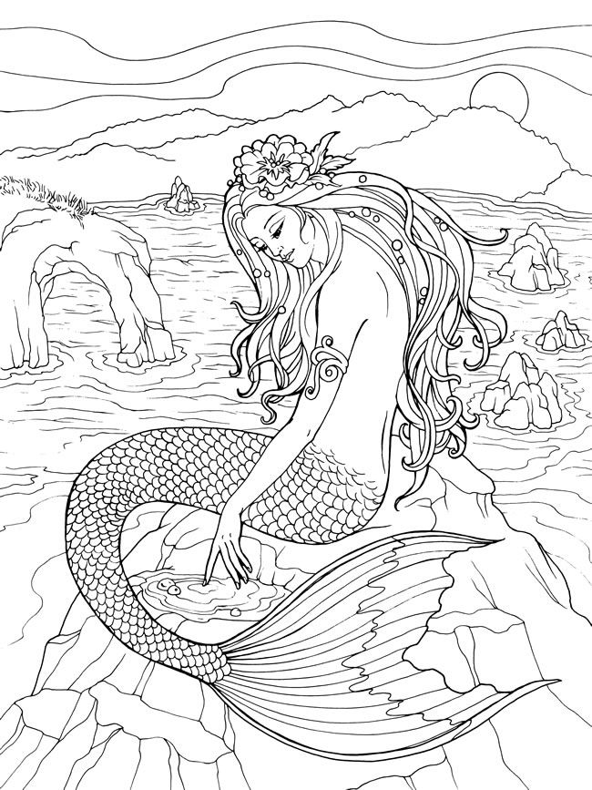 182 Best Coloring Fantasy Mermaids And Sea Creatures Images 650x867 182 Best Coloring Fantasy Mermaids And Sea Creatures Images