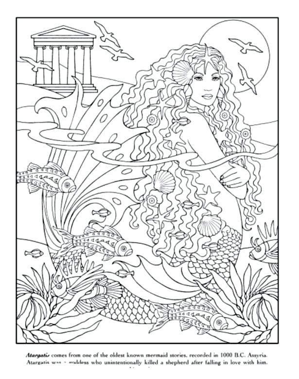 Mermaid Coloring Pages For Adults Coloring Pages For Teenagers 615x779 Mermaid Coloring Pages For Adults Coloring Pages For Teenagers