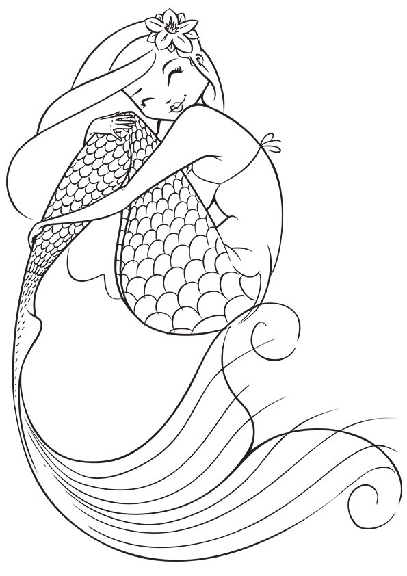 Printable Mermaid Colouring Pages 595x842 Printable Mermaid Colouring Pages