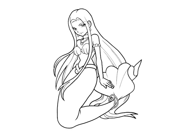 709x513 Anime Mermaid Coloring Pages Cartoon Download