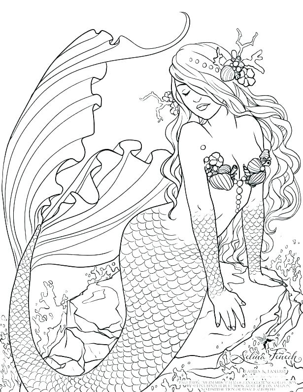 Mermaid Cartoon Coloring Pages