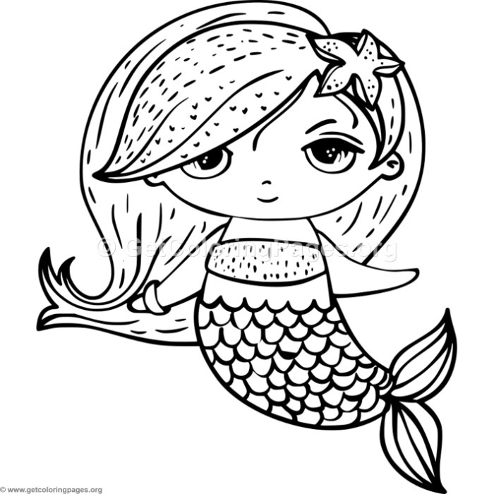 700x700 Cute Mermaid 3 Coloring Pages