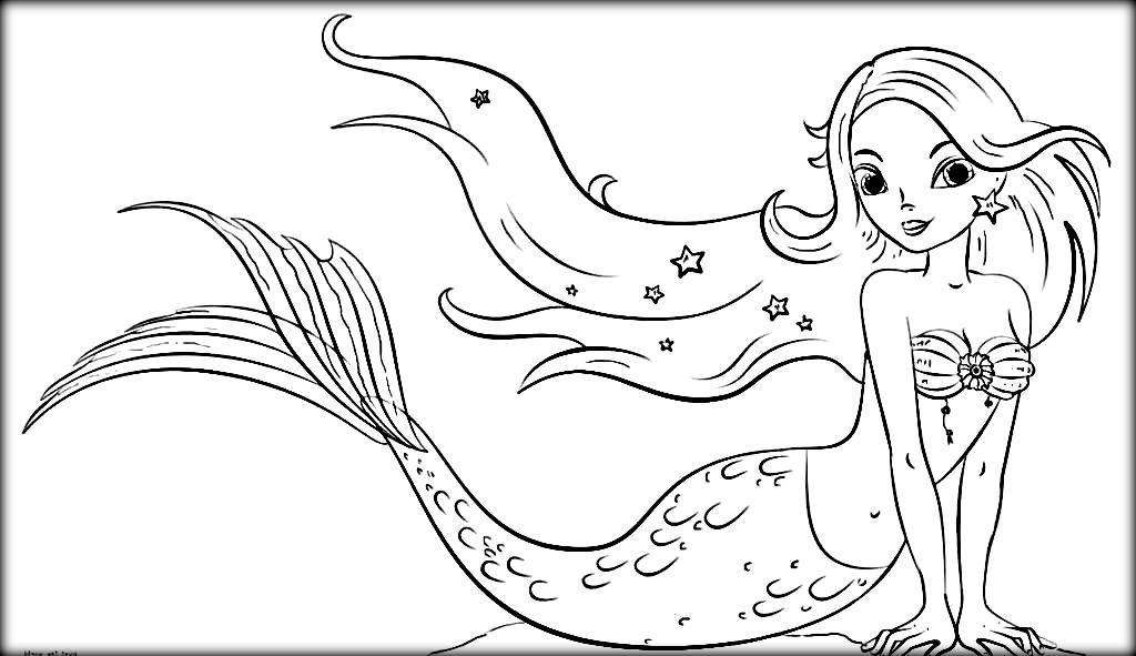 1024x591 Cartoon Mermaid Coloring Pages