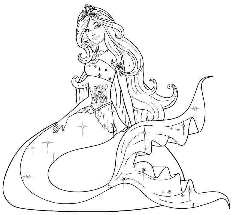 Mermaid Cartoon Coloring Pages at GetColorings.com | Free printable ...