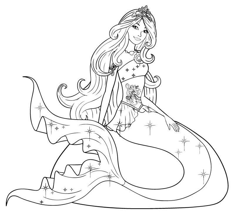 820x732 Coloring Pages Of Mermaids Printable 24 Barbie Mermaid Coloring