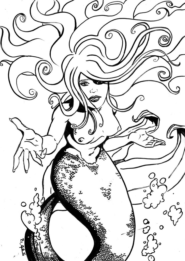 753x1060 Best Cartoon Mermaid Coloring Pages Free 1357 Printable