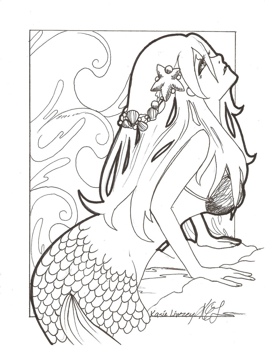 900x1183 Mermaid Coloring Pages For Adults