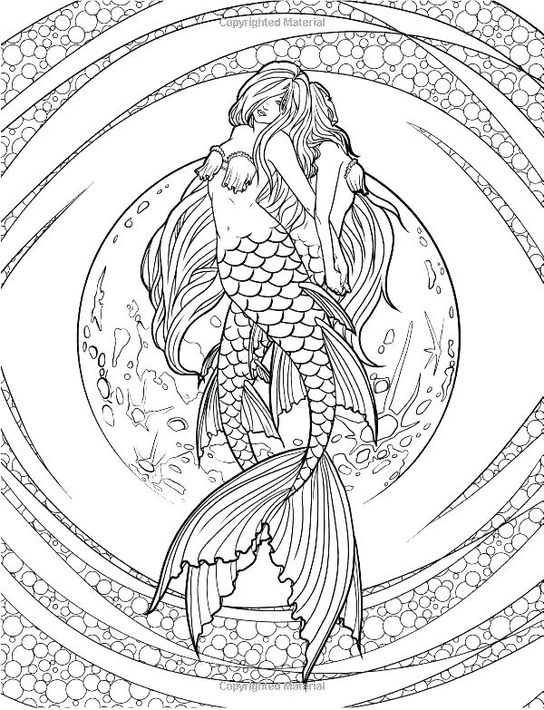 600x783 Mermaid Coloring Pages For Adults