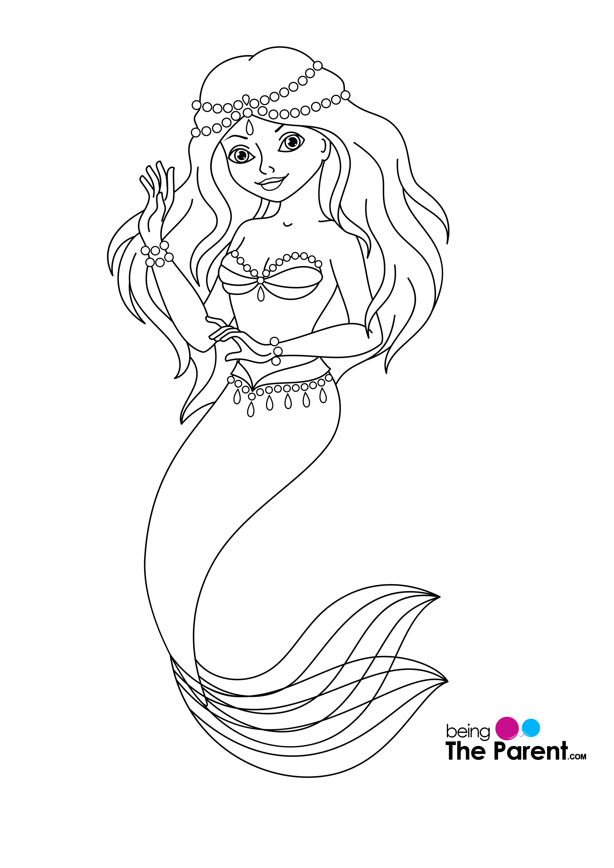 Mermaid Free Printable Coloring Pages