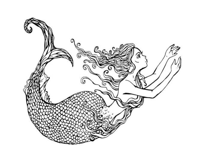 Mermaid Coloring Pages And Books For Adults And Children 680x551 Mermaid Coloring Pages And Books For Adults And Children