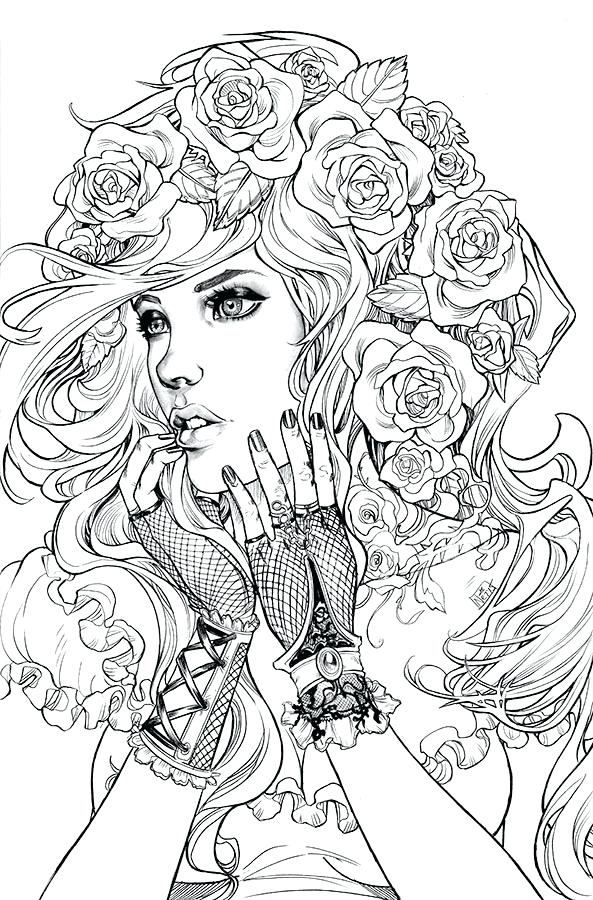 Mermaid Coloring Pages For Adults 593x900 Mermaid Coloring Pages For Adults