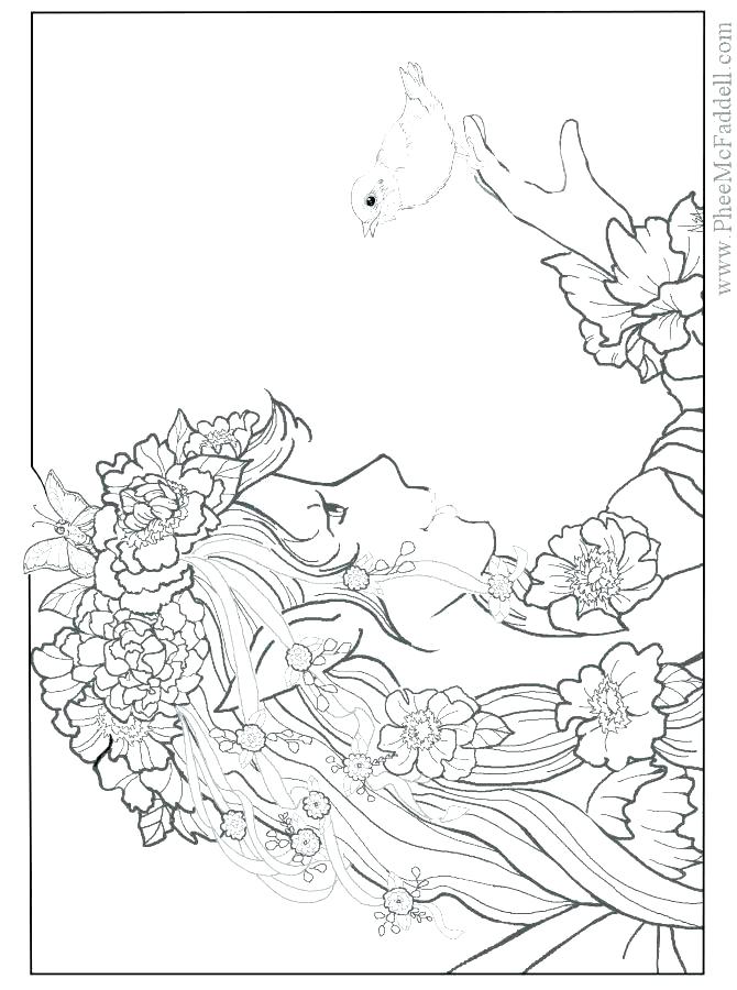 Mermaid Coloring Pages For Adults at GetColorings.com | Free printable ...