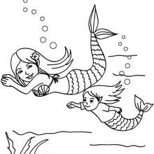 Mermaid Coloring Pages 220x220 Mermaid Coloring Pages