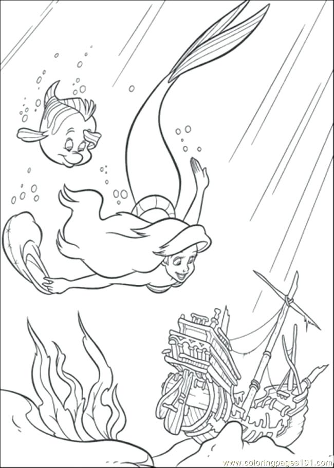 650x912 Little Mermaid Coloring Pages Online Coloring Pages And Flounder