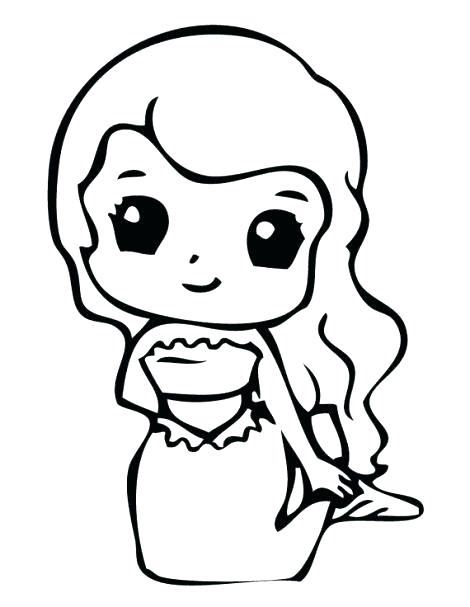 470x607 Cute Mermaid Coloring Pages Realistic Cartoon