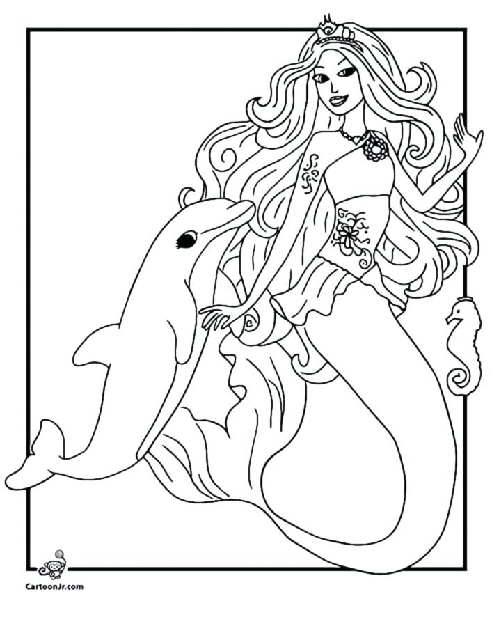 707x909 Mermaid Barbie Coloring Pages Realistic Mermaid Coloring Pages