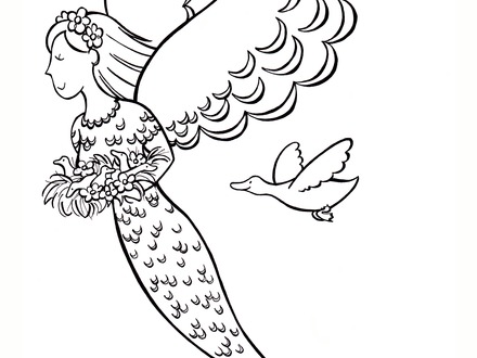440x330 Adult ~ Printable Realistic Mermaid Coloring Pages, Realistic