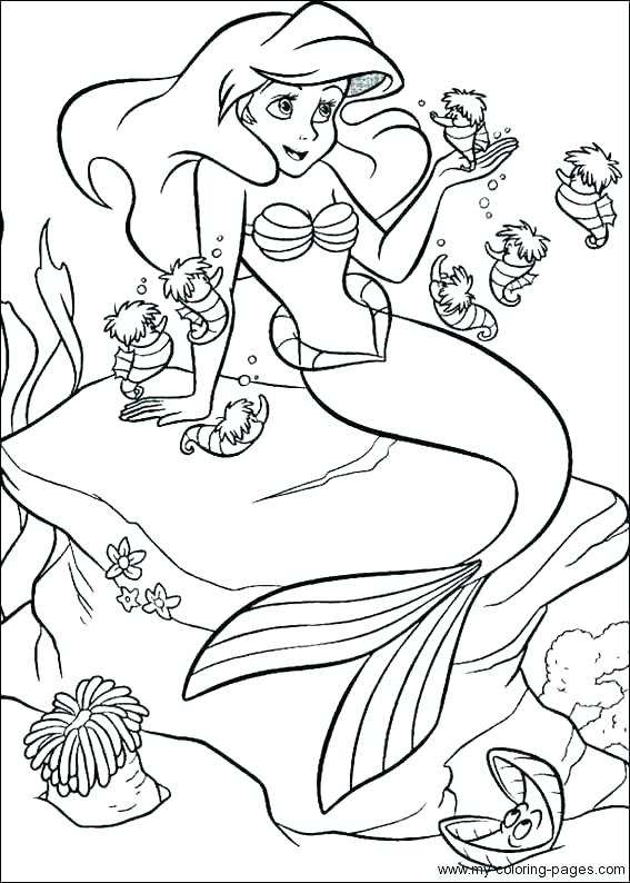 567x794 Little Mermaid Coloring Pages To Print Mermaid Coloring Pages As