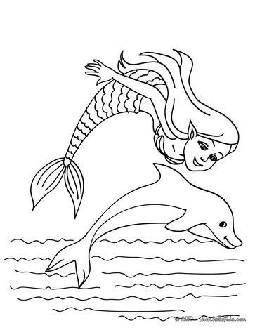 Mermaid With A Dolphin Coloring Page Mermaid Deniz 363x470 Mermaid With A Dolphin Coloring Page Mermaid Deniz