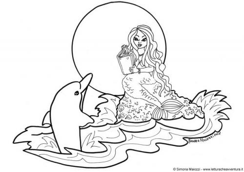 Mermaid And Dolphins Coloring Pages Hellokids Mermaid Dolphin 500x354 Mermaid And Dolphins Coloring Pages Hellokids Mermaid Dolphin