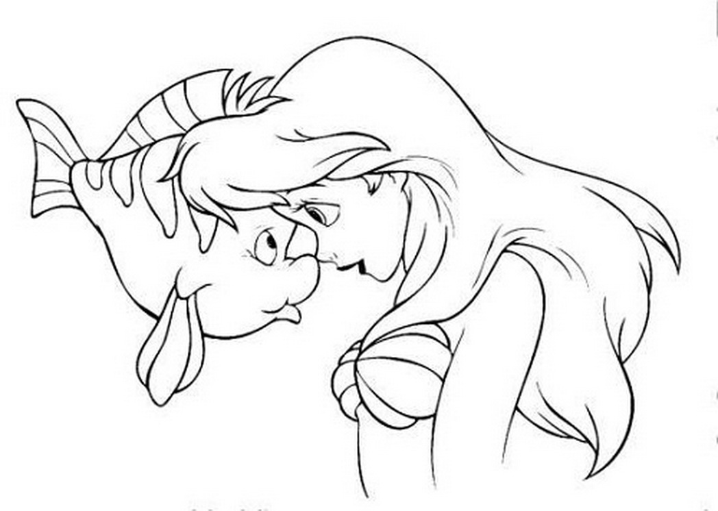 1048x746 Little Mermaid Girl Coloring Pages Printable 537718 Coloring