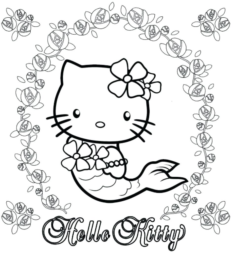 Hello Kitty Mermaid Coloring Pages 953x1024 Hello Kitty Mermaid Coloring Pages
