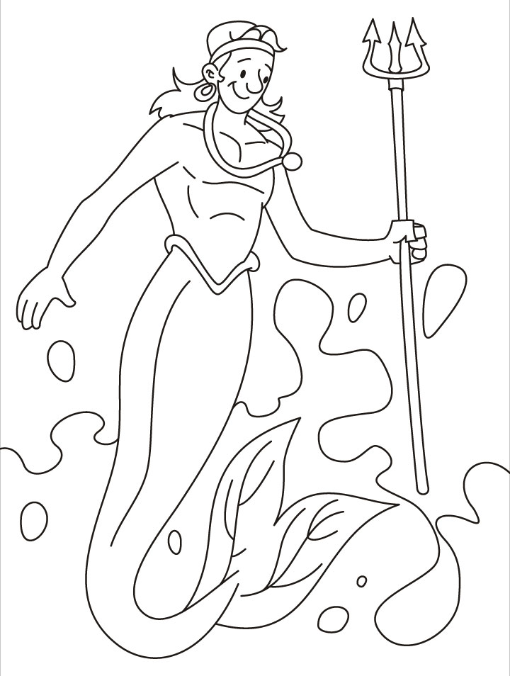 720x954 Homey Design Merman Coloring Pages For Kids To Print Mermaid