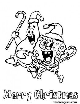 Printable Spongebob Merry Christmas Coloring Pages 261x338 Printable Spongebob Merry Christmas Coloring Pages