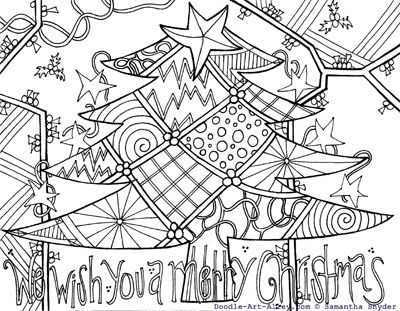 Doodle Coloring Pages For Christmas 400x311 Doodle Coloring Pages For Christmas