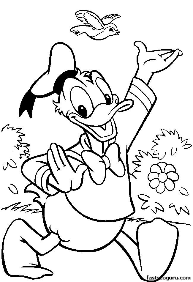 650x949 Printable Donald Duck Say Merry Christmas Coloring Pages