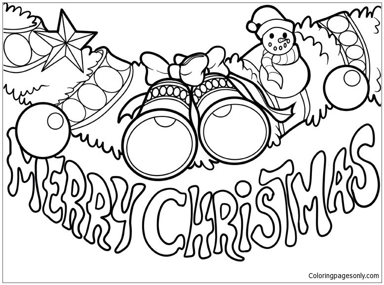 Christmas Decoration And The Text Merry Christmas Coloring Page 778x578 Christmas Decoration And The Text Merry Christmas Coloring Page
