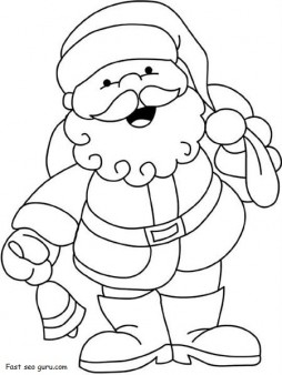 254x338 Printable Merry Christmas Happy Santa Claus Coloring Pages