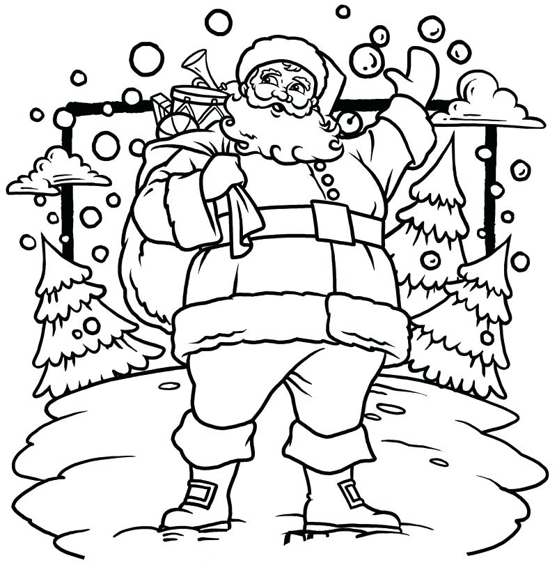 800x808 Christmas Santa Coloring Pages Click To See Printable Version