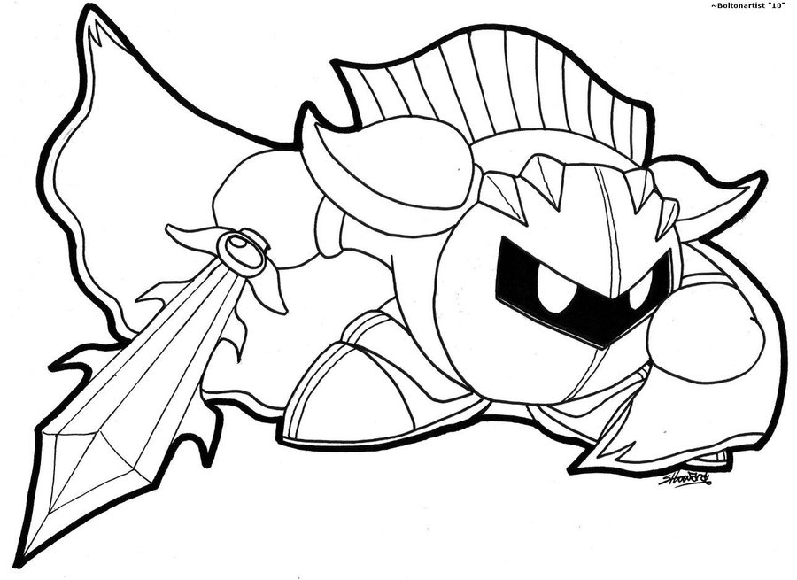 900x655 Kirby Meta Knight Coloring Pages