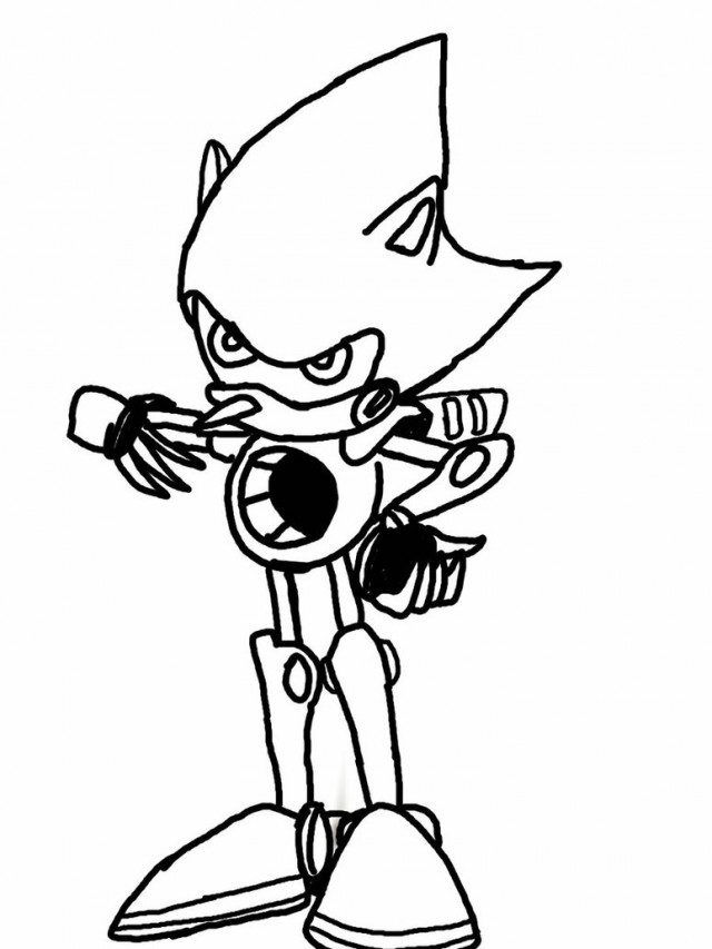 640x853 Metal Sonic Coloring Pages 404716
