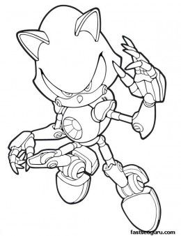 260x338 Printable Sonic The Hedgehog Metal Coloring Pages
