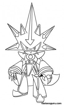 206x338 Printable Sonic The Hedgehog Neo Metal Coloring Pages