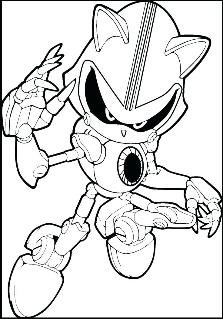 736x1054 Sonic Coloring Pages Printable Kids Coloring Metal Sonic Coloring