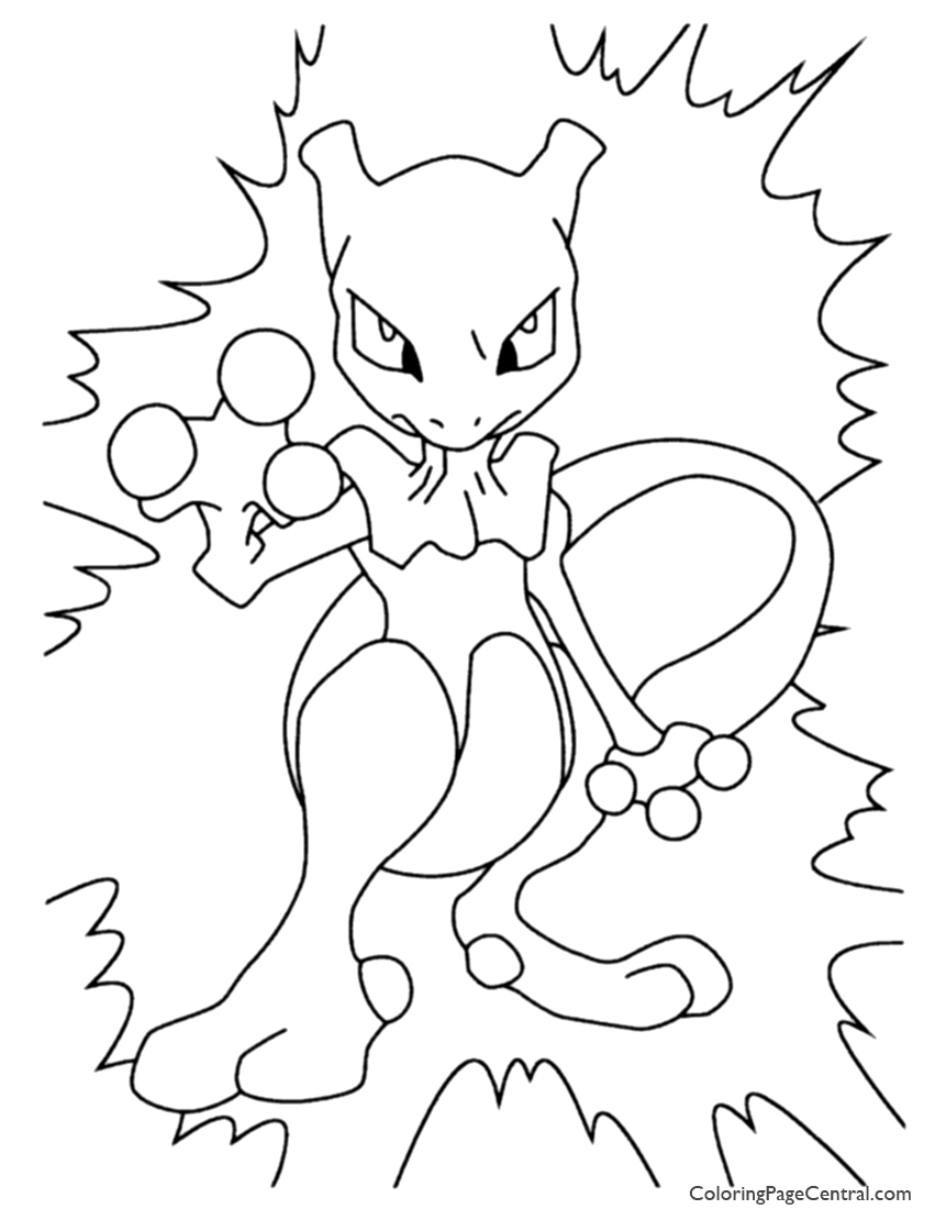 Pokemon Mewtwo Coloring Page 01 Coloring Page Central 851x1100 Pokemon Mewtwo Coloring Page 01 Coloring Page Central