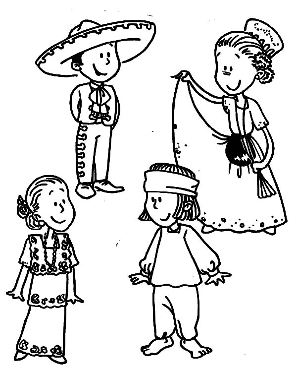 Mexican Dress Parade Coloring Pages Color Luna 600x748 Mexican Dress Parade Coloring Pages Color Luna