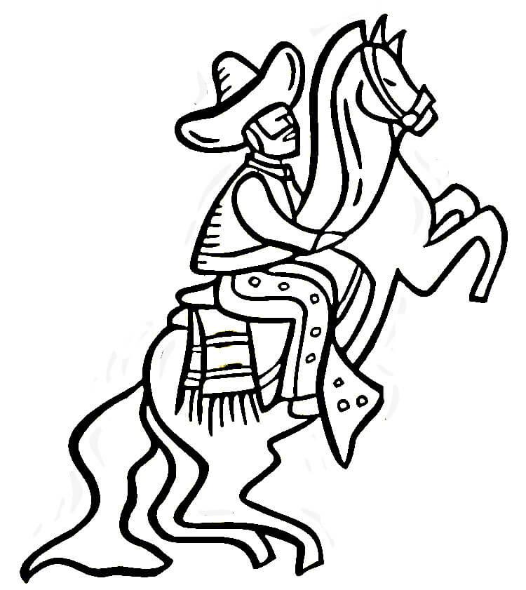 On The Horse Mexico Coloring Page 750x841 On The Horse Mexico Coloring Page