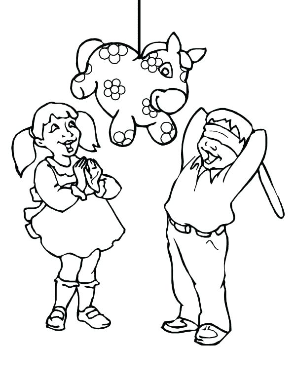 Mexico Coloring Pages Coloring Pages Pinata Coloring Page 600x776 Mexico Coloring Pages Coloring Pages Pinata Coloring Page