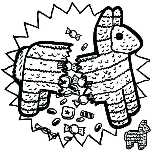 600x600 Mexican Coloring Pages Coloring Pages Pinata Coloring Page Fiesta