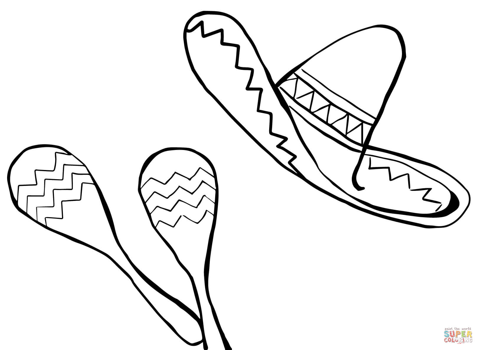 Mexican Hat Coloring Page